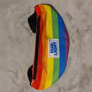 💚Bud Light Unisex Nylon Rainbow Fanny Pack/ Belt Bag